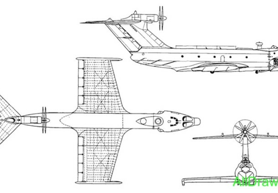 Ekranoplan A-90 Orlenok (Alekseev) aircraft drawings (figures)